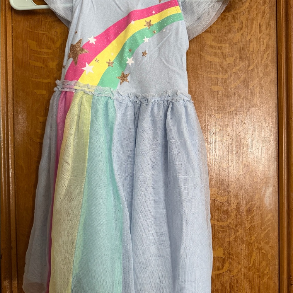 Girls' Light Blue Rainbow Tulle Dress Size 5t  Cat and Jack